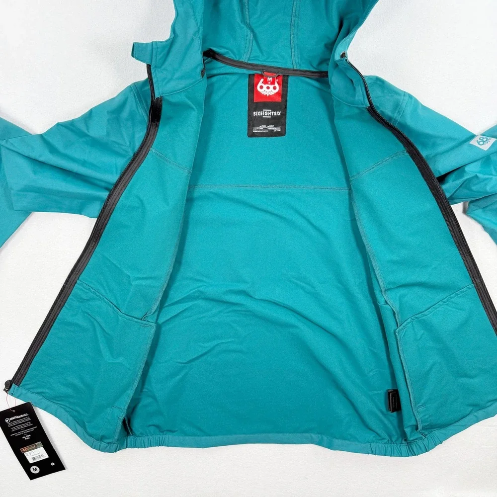 686 Unix Hooded Jacket Size M Mens Deep Lake Blue KCR915, NEW
